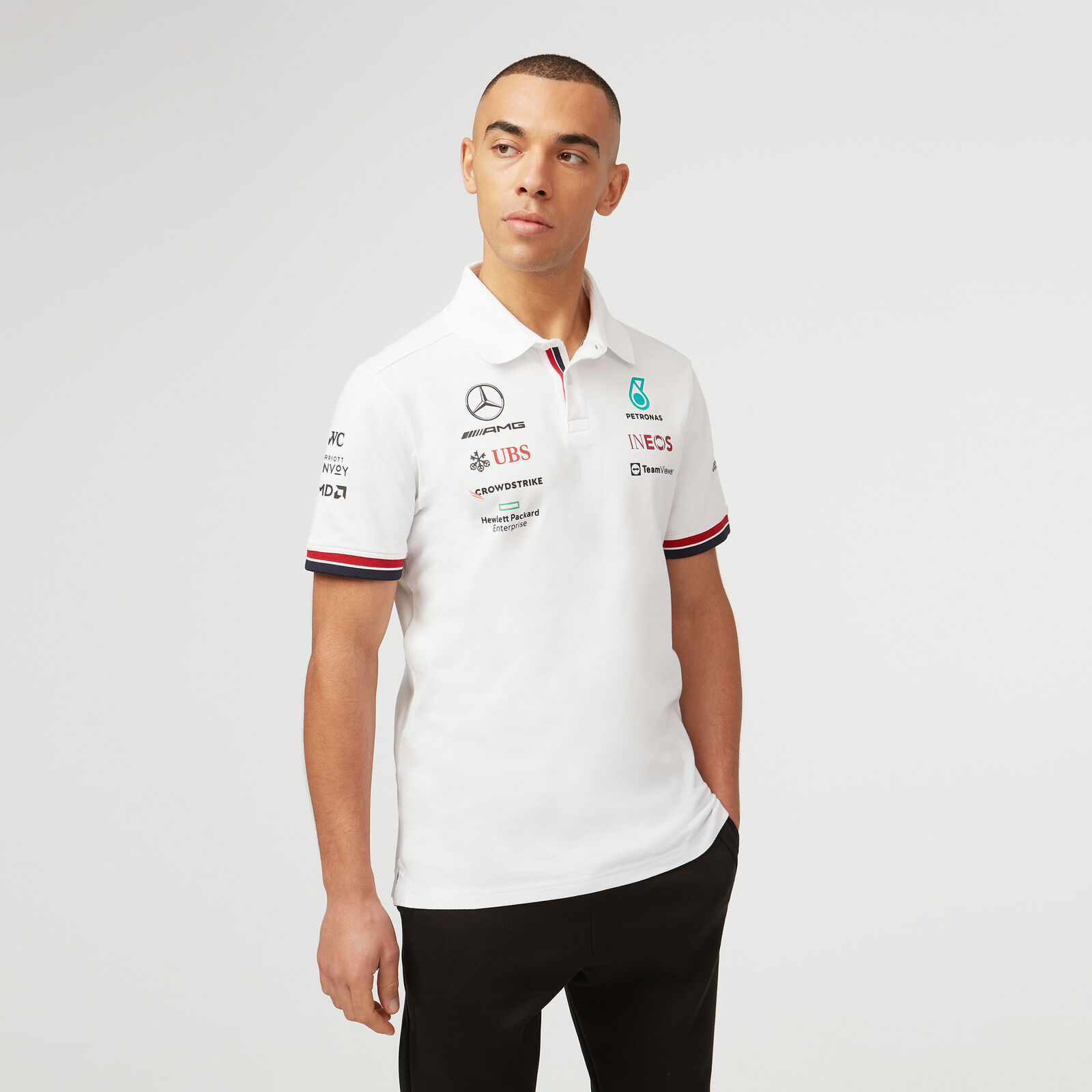 Mercedes AMG Petronas F1 2020 Mens Team Polo White